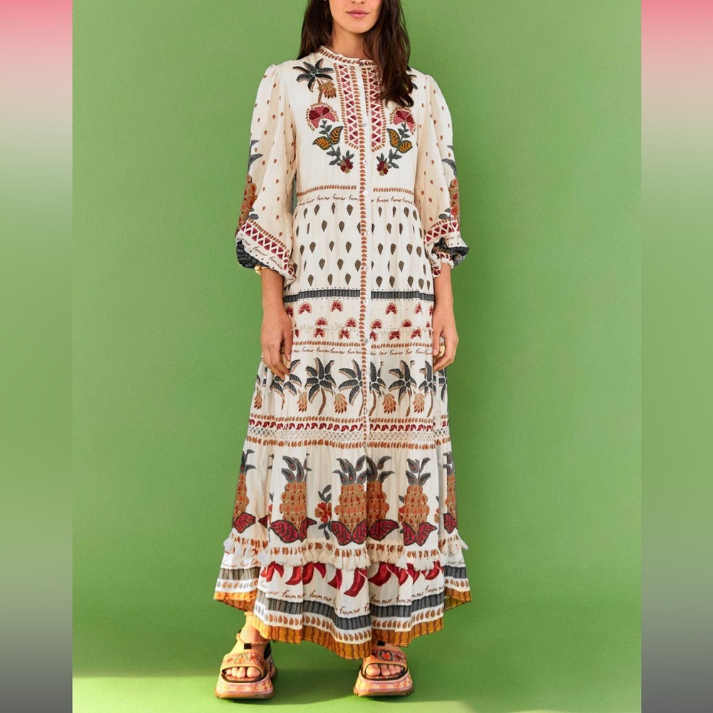 NWT Farm Rio Embellished Maxi Dress, Size Medium